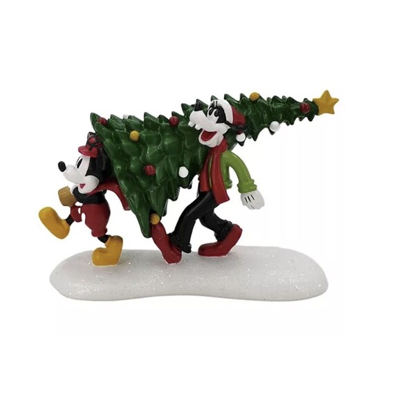 St Nicholas Square Disney Mickey Mouse Goofy Tree Shopping Christmas Village - Picture 3 of 5